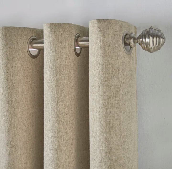 Elegant Bechard Blackout Linen-Style Ring Top Curtains for Serene Spaces