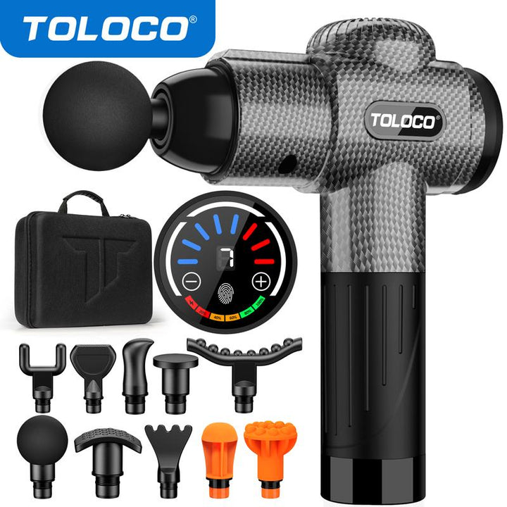 TOLOCO Massage Gun, Muscle Deep Tissue Massage Gun, Percussion Massage Gun with 10 Replacement Heads.