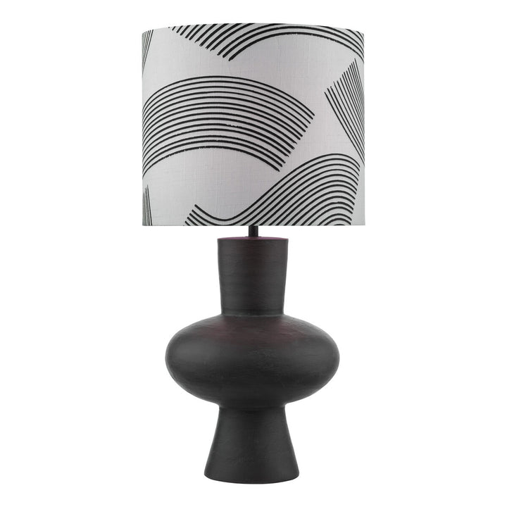 Miho Black & Bronze Table Lamp with Fabric Shade