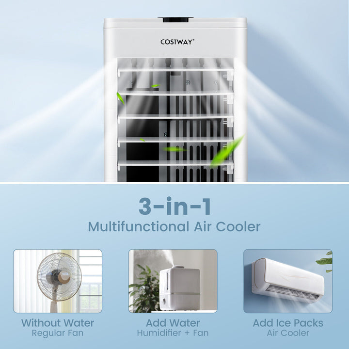 3-In-1 Portable Evaporative Cooler Fan Humidifier Air Conditioners 3 Wind Speeds