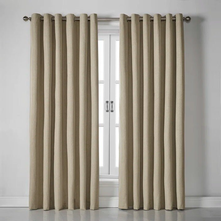 Elegant Bechard Blackout Linen-Style Ring Top Curtains for Serene Spaces