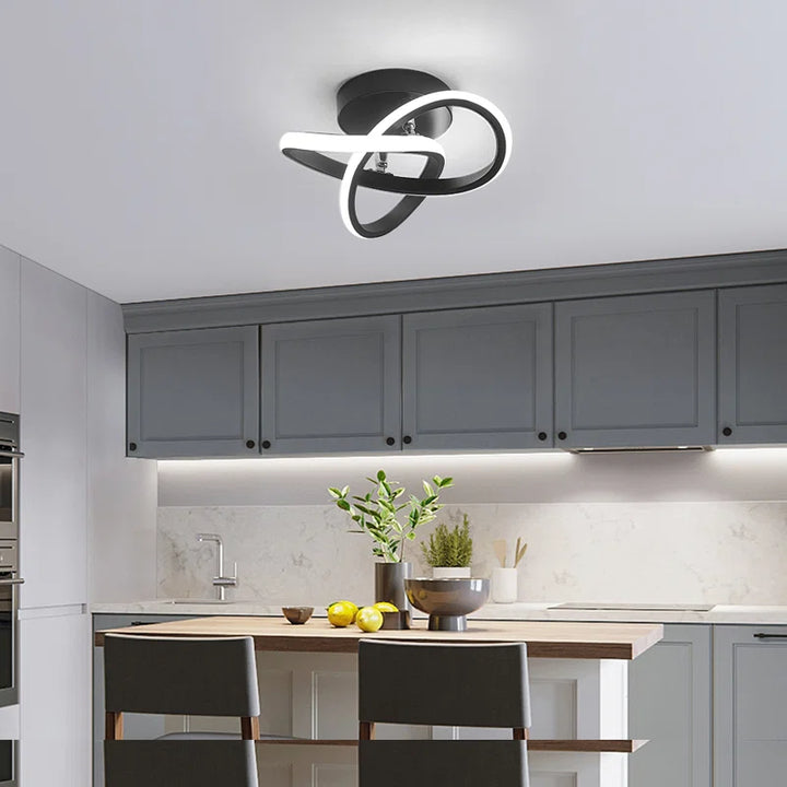 Modern LED Ceiling Light, 20W Modern Spiral Design LED Lamp for Corridors, Kitchens, Bedrooms, Balcony Windows, Bathroom