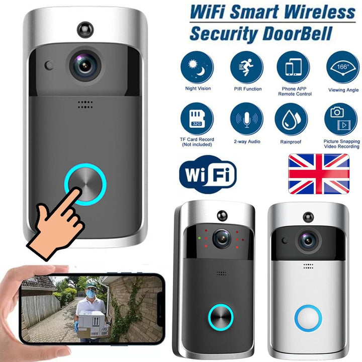 Wireless Wifi Video Doorbell Smart Phone Camera Door Bell Ring Intercom Security