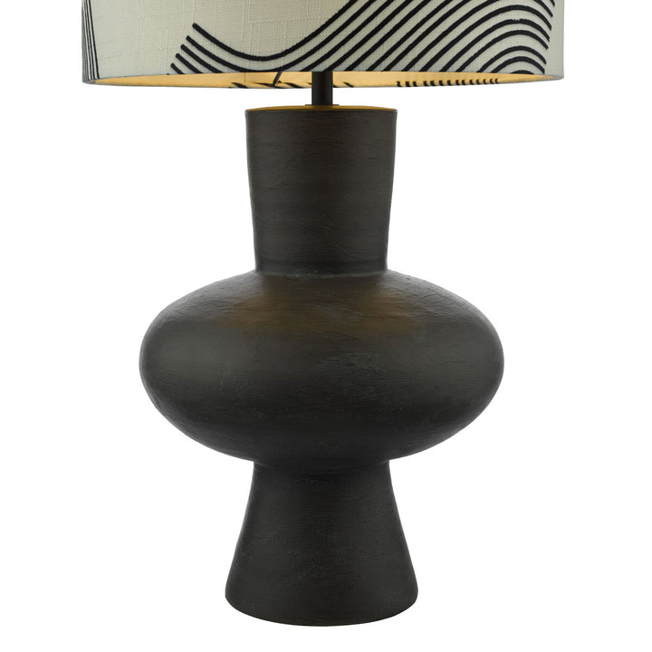 Miho Black & Bronze Table Lamp with Fabric Shade