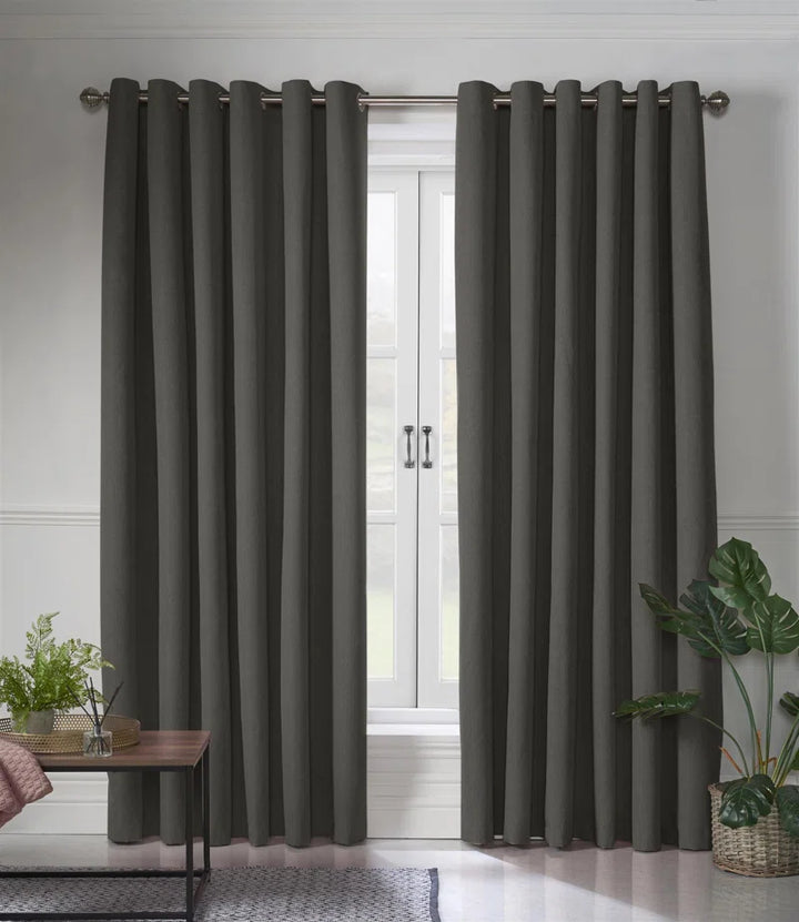 Elegant Bechard Blackout Linen-Style Ring Top Curtains for Serene Spaces