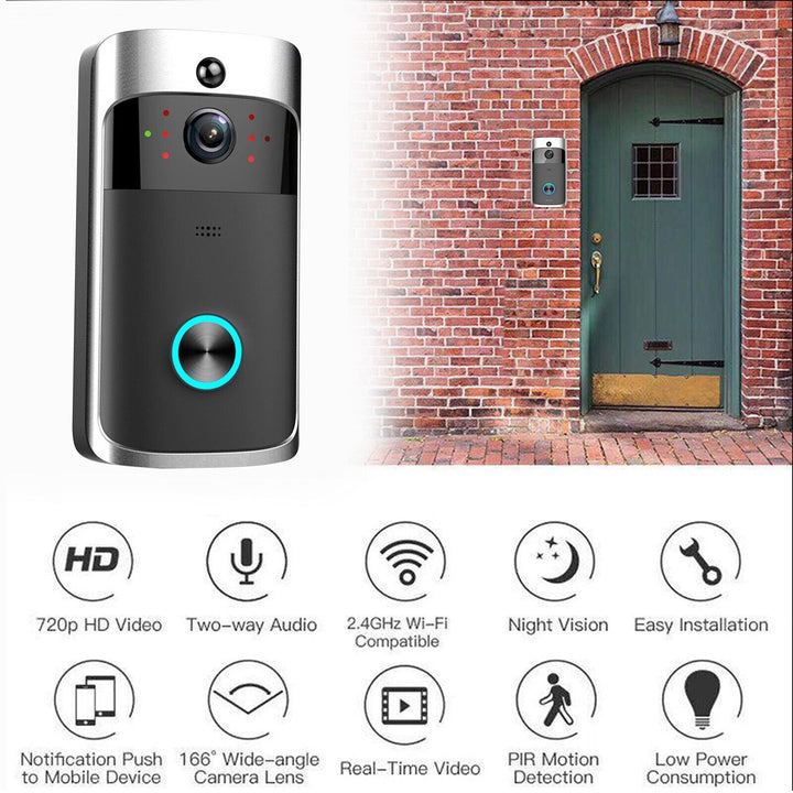 Wireless Wifi Video Doorbell Smart Phone Camera Door Bell Ring Intercom Security