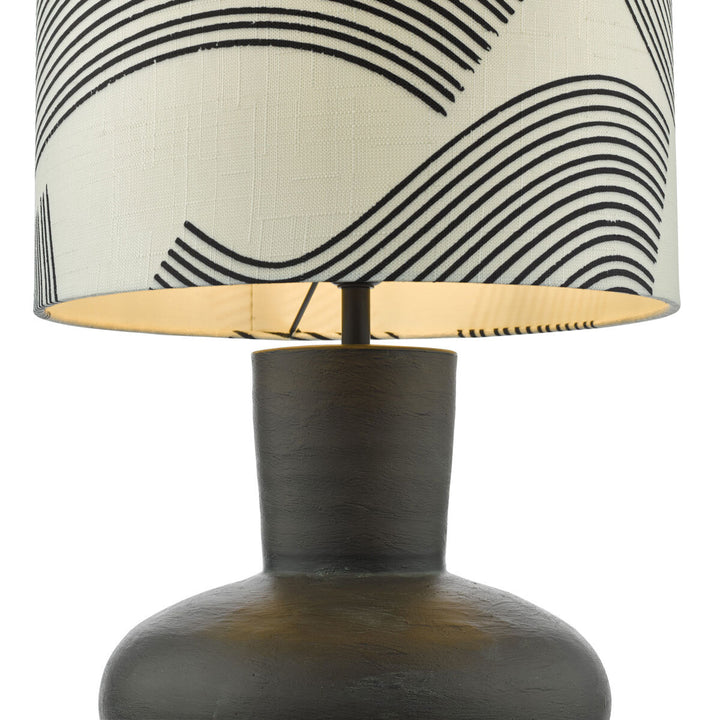 Miho Black & Bronze Table Lamp with Fabric Shade