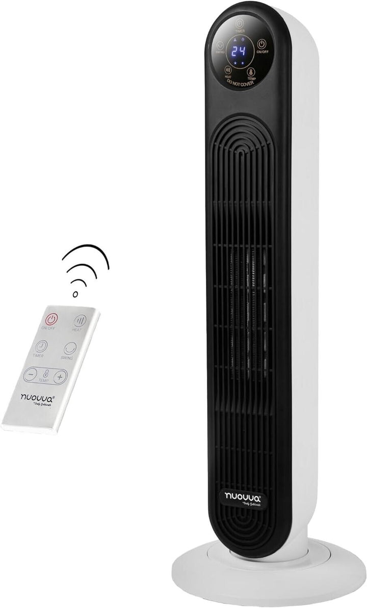 Nuovva Energy Efficient Ceramic Tower Fan Heater - Silent & Powerful Comfort