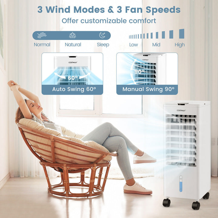 3-In-1 Portable Evaporative Cooler Fan Humidifier Air Conditioners 3 Wind Speeds