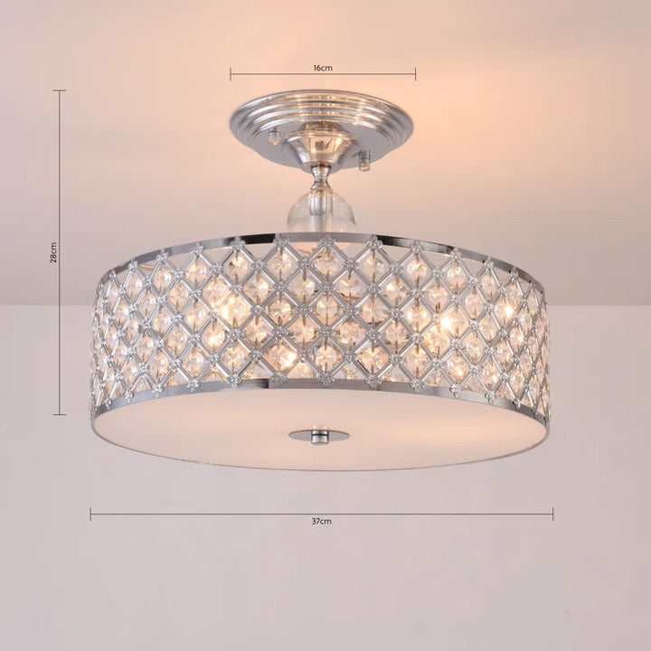 Elegant Salas Crystal Semi Flush Mount Light Fixture