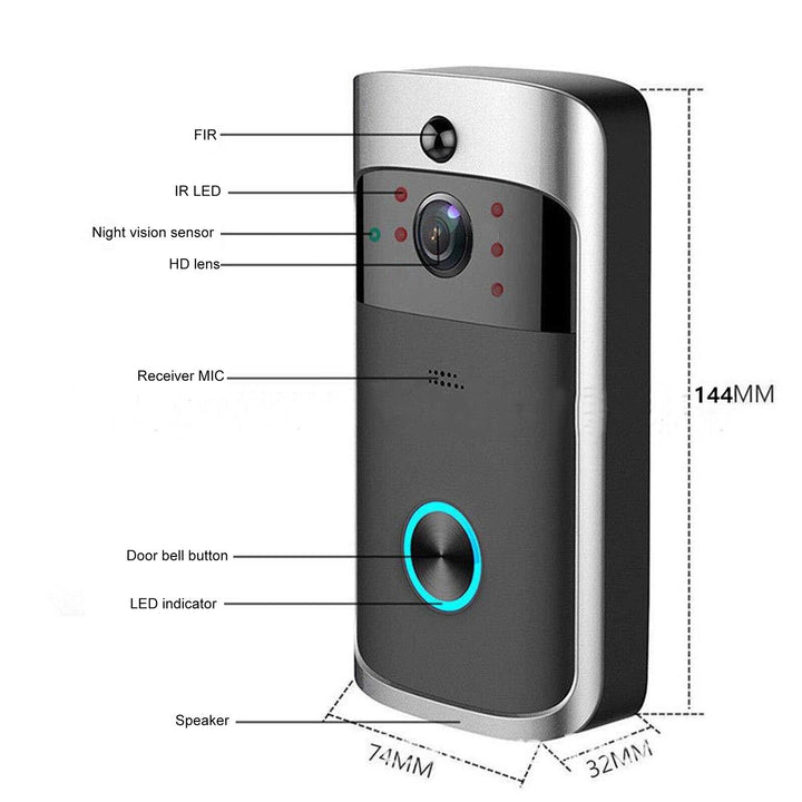 Wireless Wifi Video Doorbell Smart Phone Camera Door Bell Ring Intercom Security