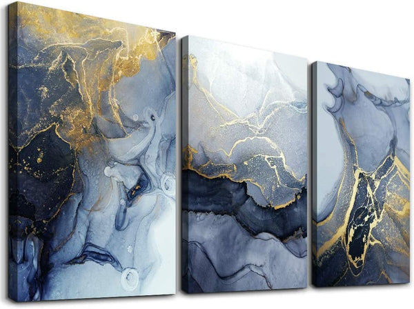 Abstract Wall Decor for Living Room Bedroom Wall Art Paintings Abstract Ink Painting Wall Artworks Hang Pictures for Office Decoration, 16X24Inch/Piece, 3 Panels Bathroom Home Decorations Posters