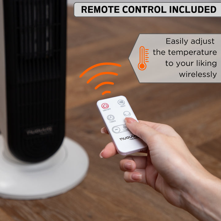 Nuovva Energy Efficient Ceramic Tower Fan Heater - Silent & Powerful Comfort