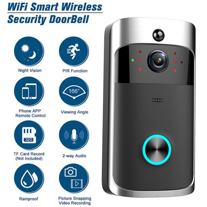 Wireless Wifi Video Doorbell Smart Phone Camera Door Bell Ring Intercom Security