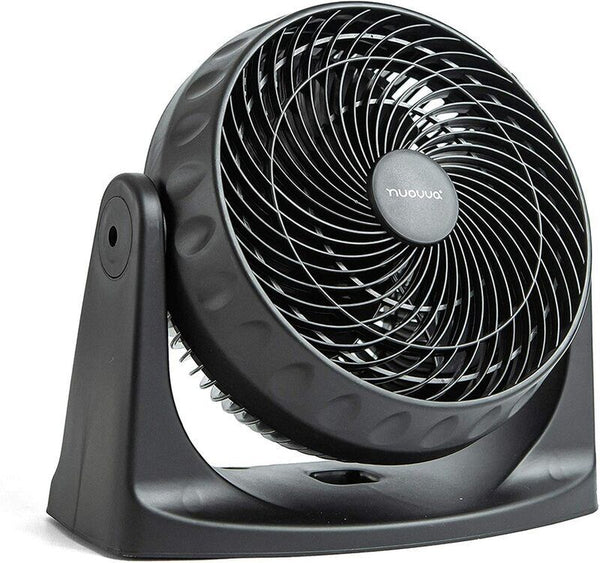 3 Speed Black Turbo Cooling Desk Fan, Silent Powerful Table Fan - by Nuovva