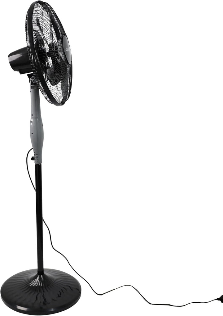 18 Inch Black Oscillating Pedestal Fan with Touch Screen and Remote Cooling Fan