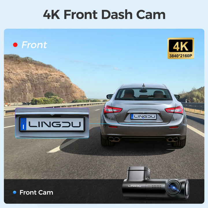 D500 Ultra HD 4K Dash Cam with 5G Wi-Fi, GPS & Voice Control - 24H Loop Recording Car DVR