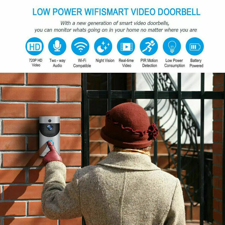 Wireless Wifi Video Doorbell Smart Phone Camera Door Bell Ring Intercom Security