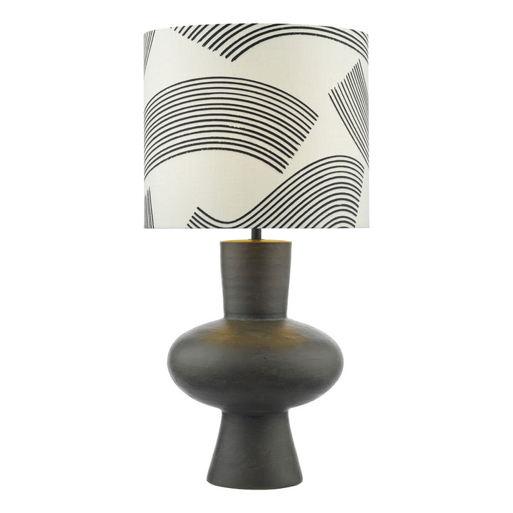 Miho Black & Bronze Table Lamp with Fabric Shade