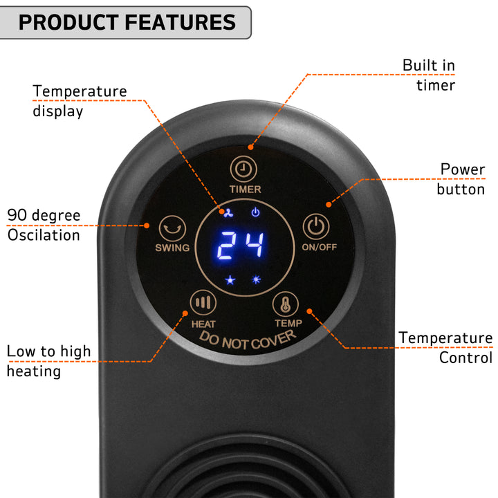 Nuovva Energy Efficient Ceramic Tower Fan Heater - Silent & Powerful Comfort